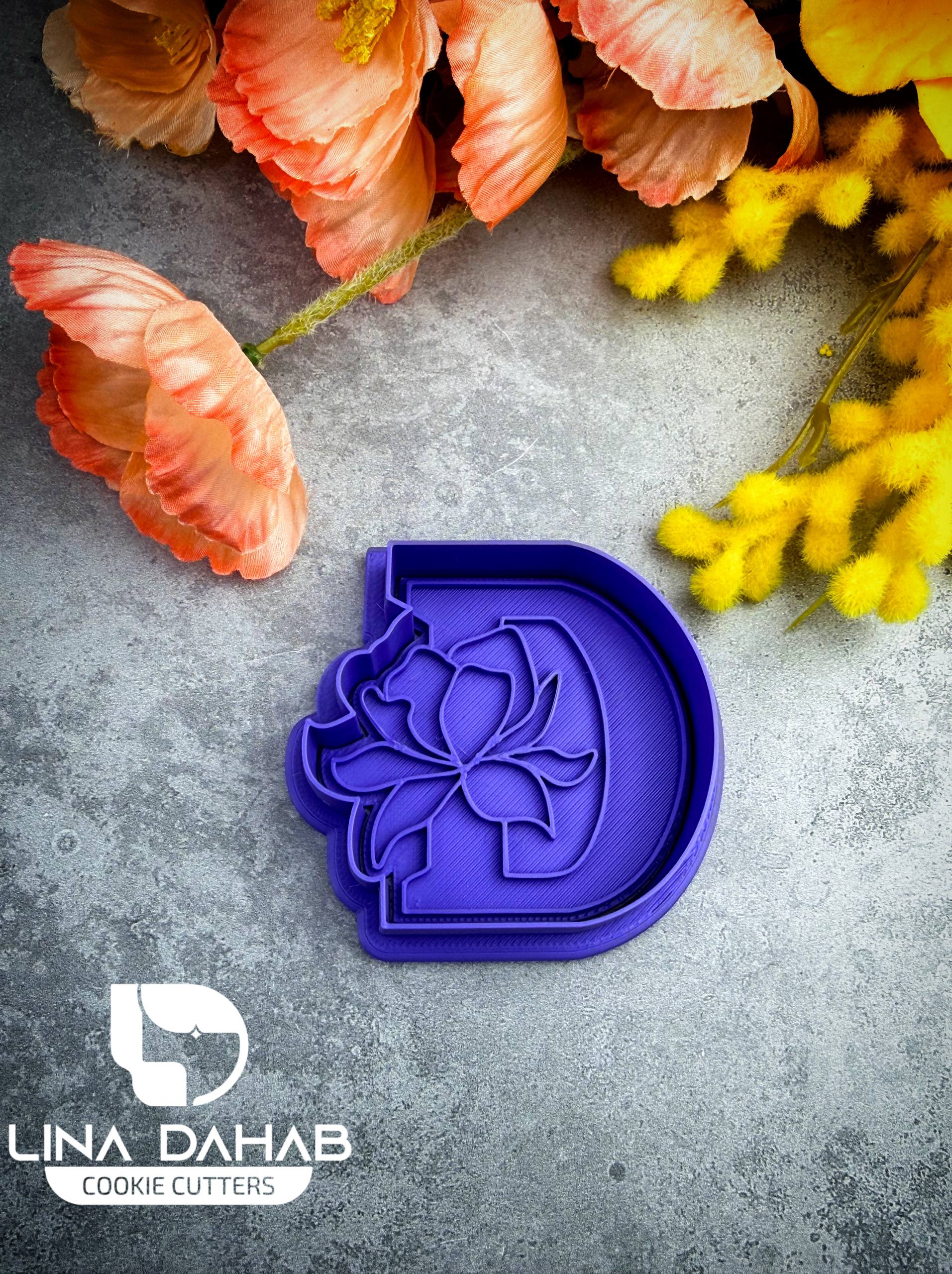 Letter D Cookie Cutter With Stamp