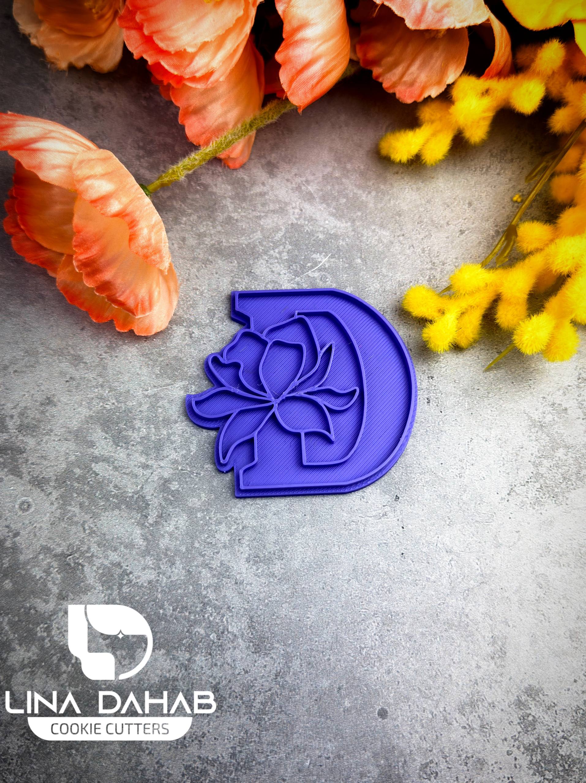 Letter D Cookie Cutter With Stamp