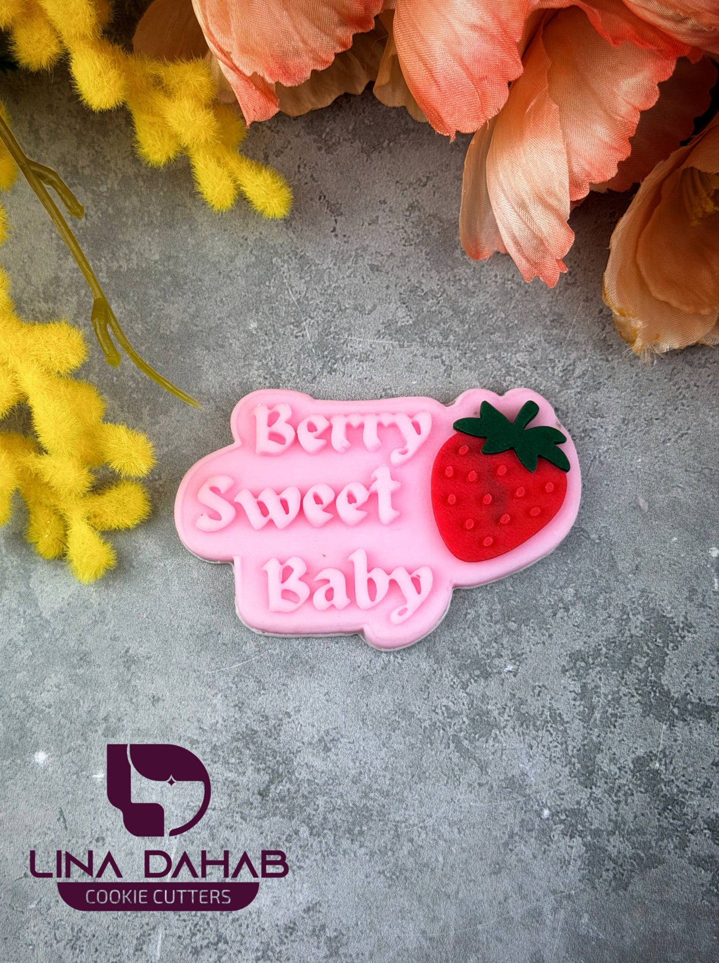 Berry Sweet Baby cookie cutter and stamp