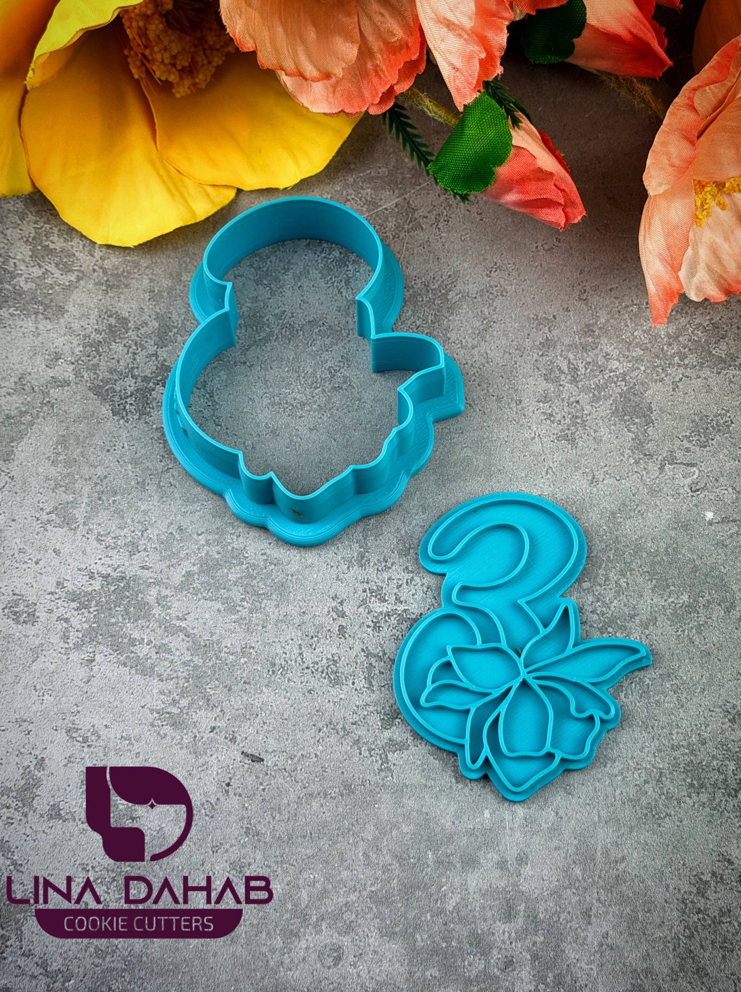 Number Three Cookie Cutter With Stamp