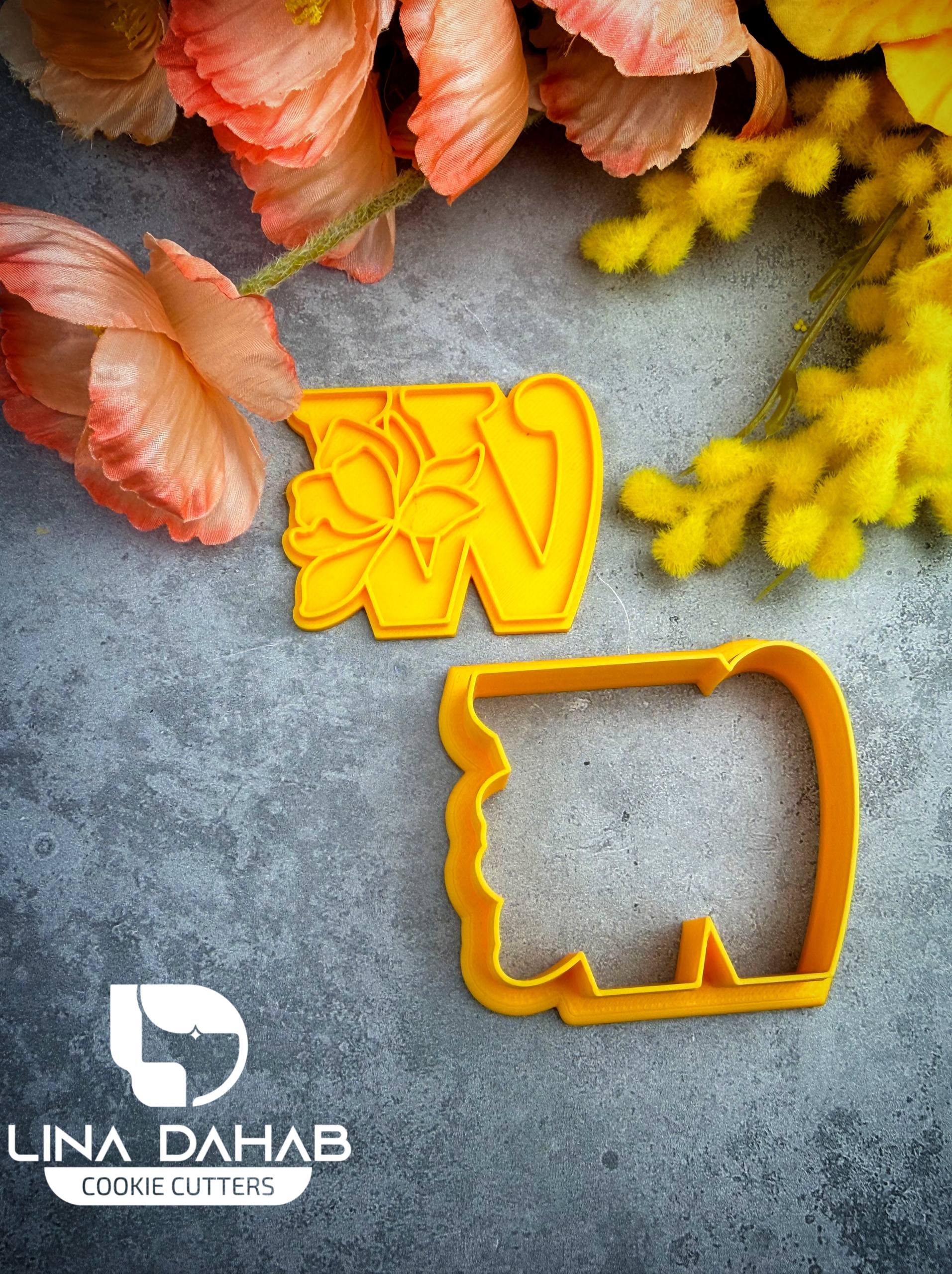 Letter W Cookie Cutter With Stamp