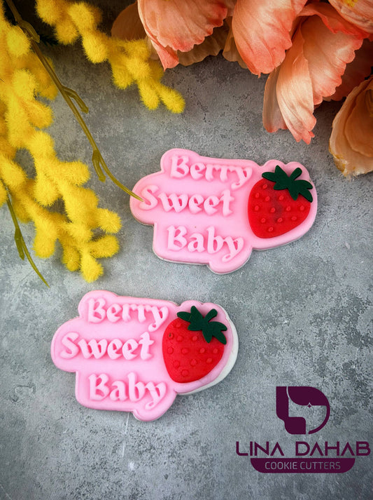 Berry Sweet Baby cookie cutter and stamp