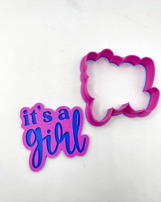 it's a girl cookie cutter+stamp
