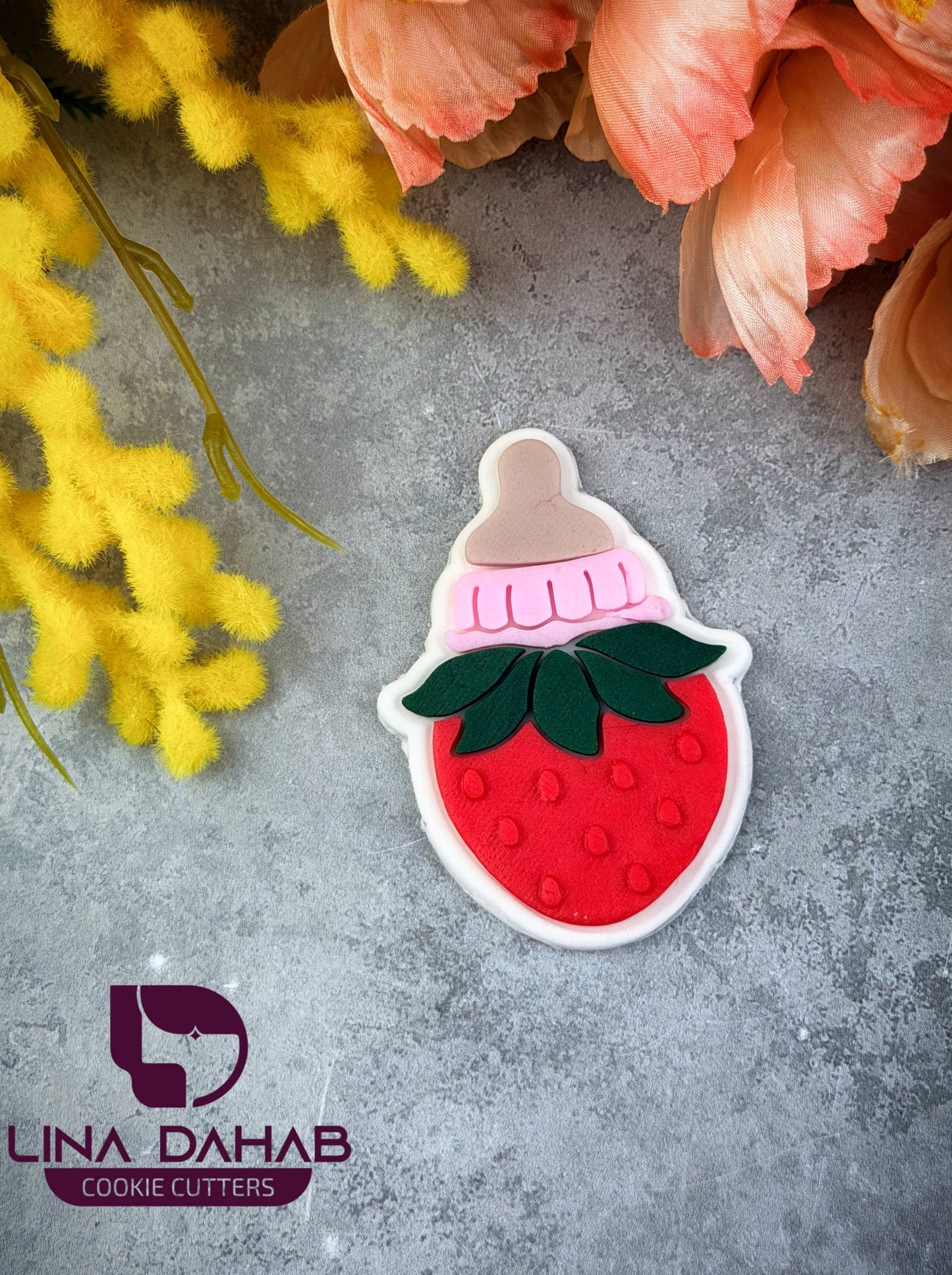 بزة على شكل فراولة Strawberry Milk Bottle Cookie Cutter