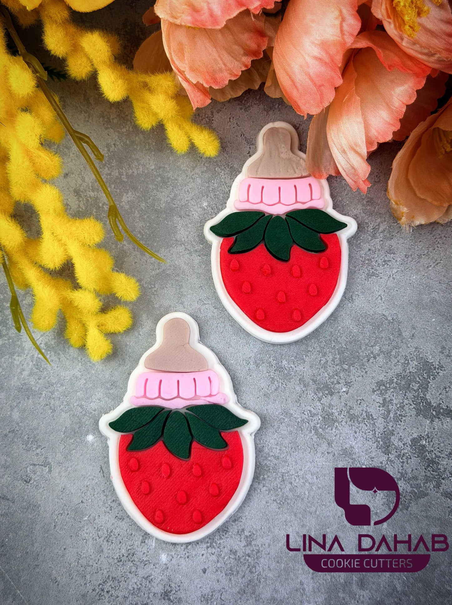 بزة على شكل فراولة Strawberry Milk Bottle Cookie Cutter