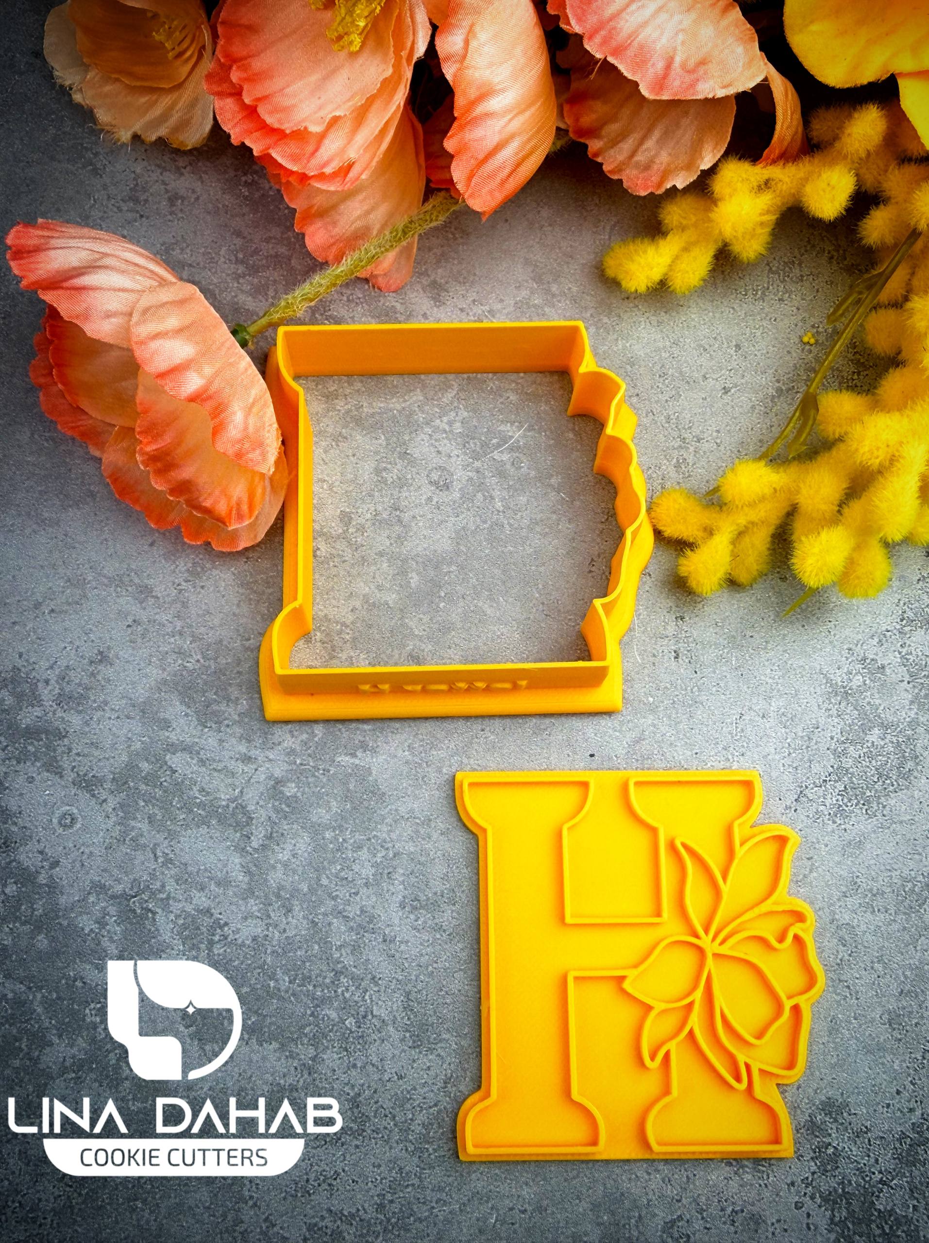 Letter H Cookie Cutter With Stamp