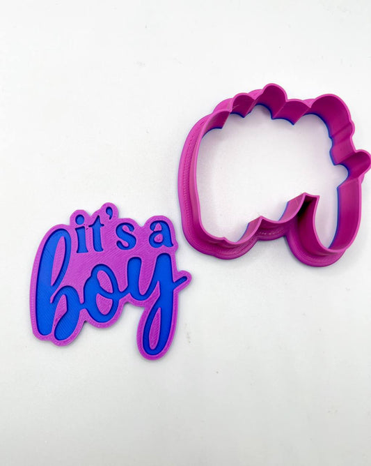 it's a boy cookie cutter+stamp