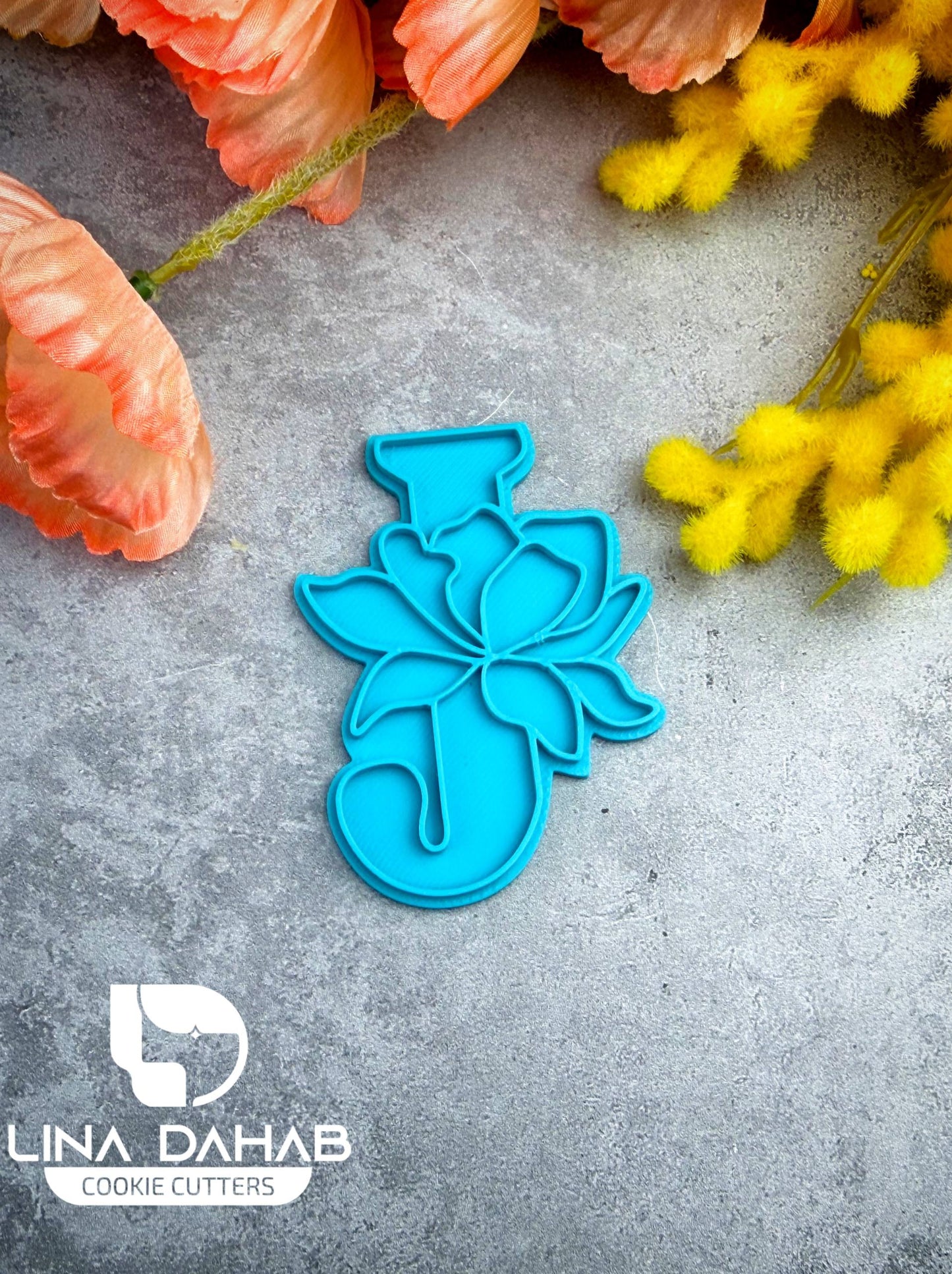 Letter J Cookie Cutter With Stamp