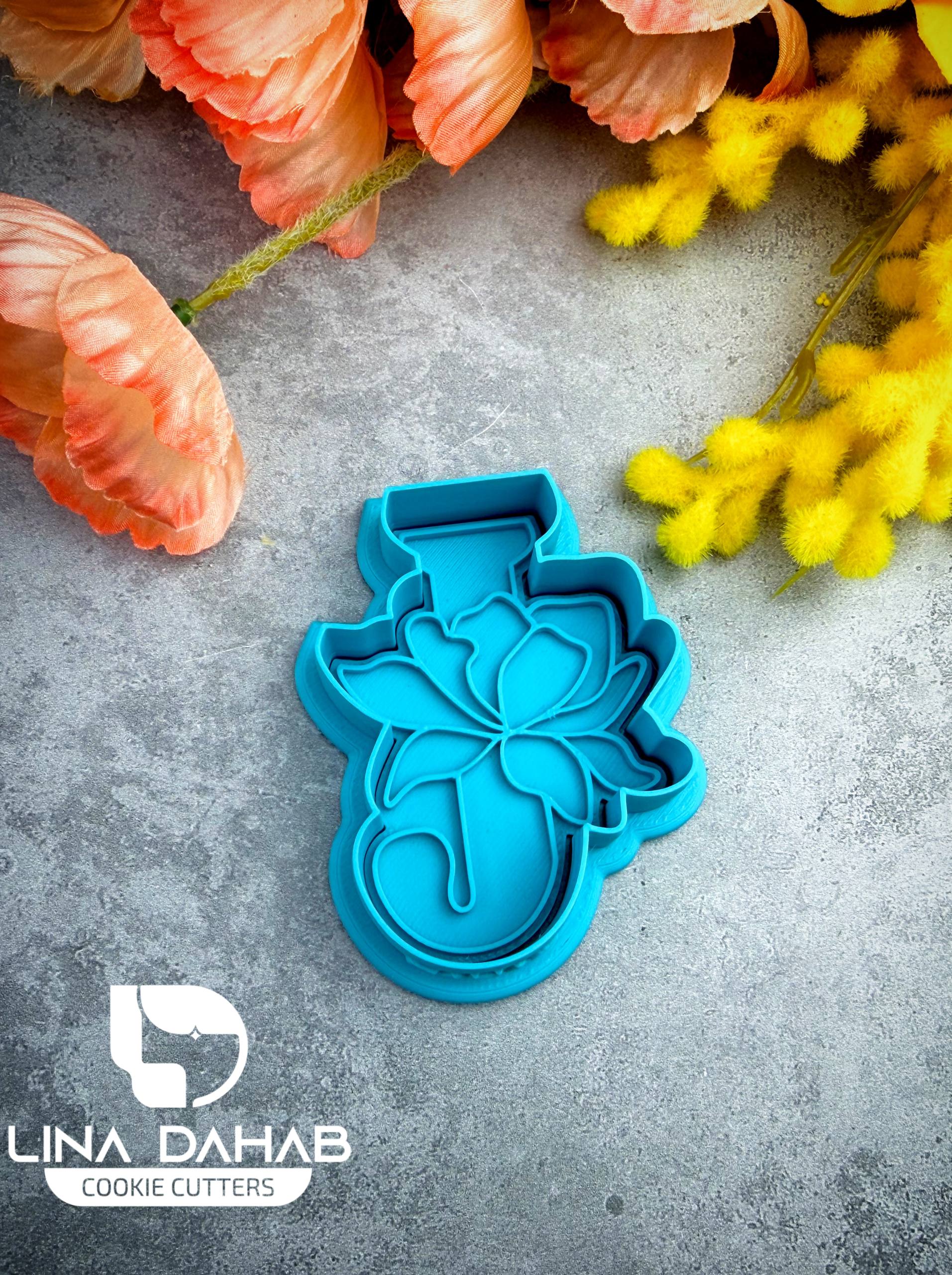 Letter J Cookie Cutter With Stamp