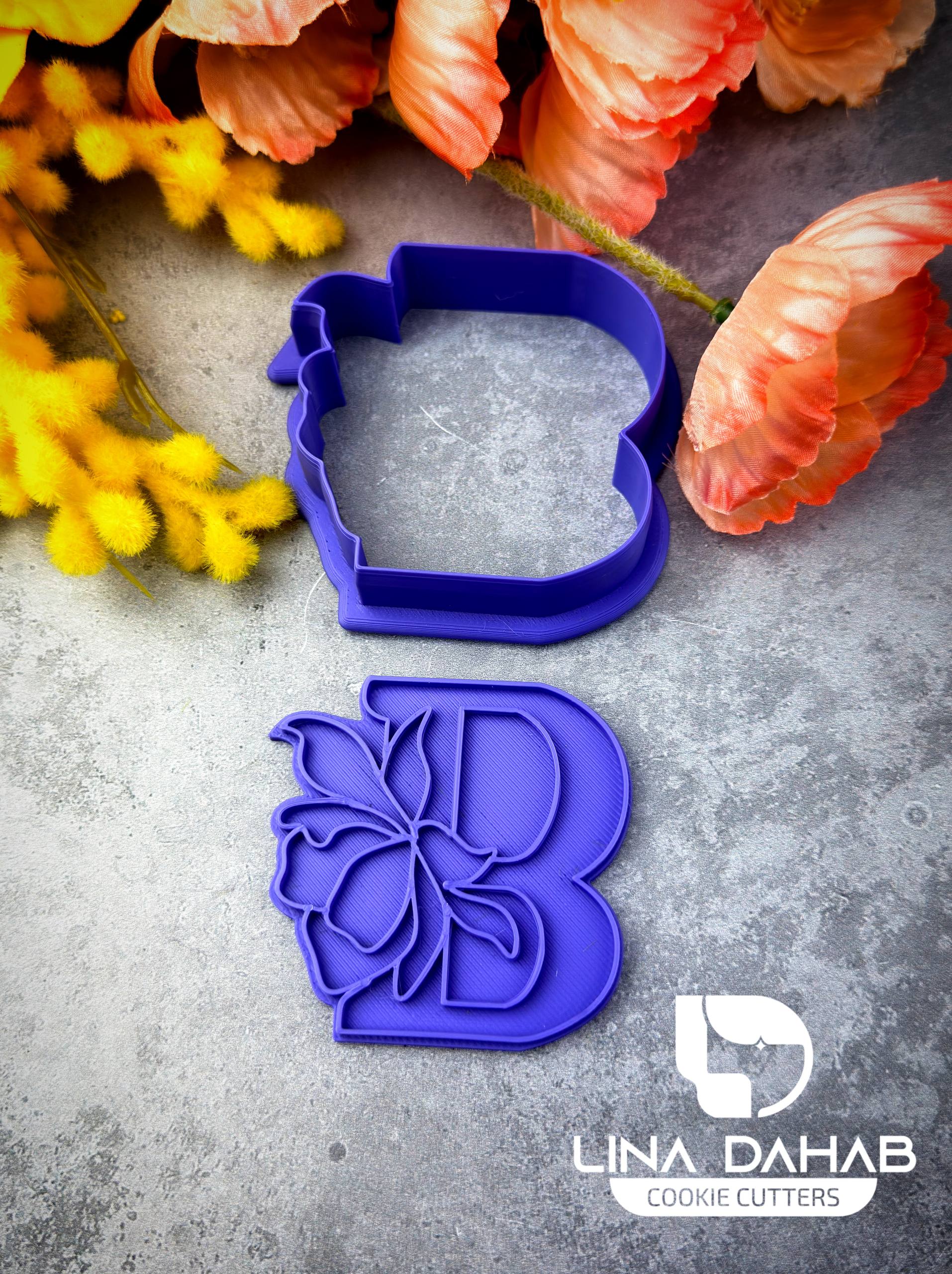 Letter B Cookie Cutter With Stamp