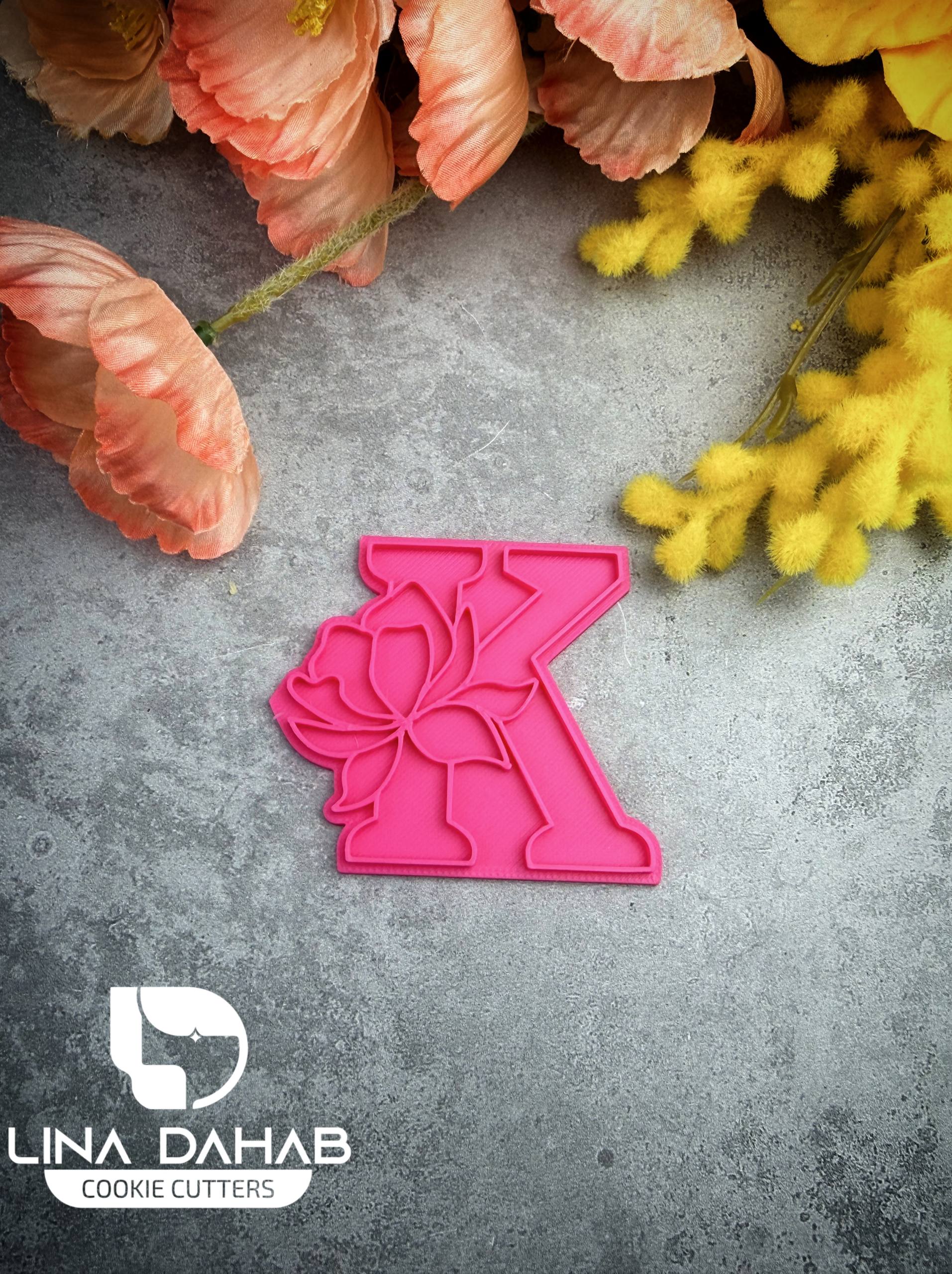 Letter K Cookie Cutter With Stamp