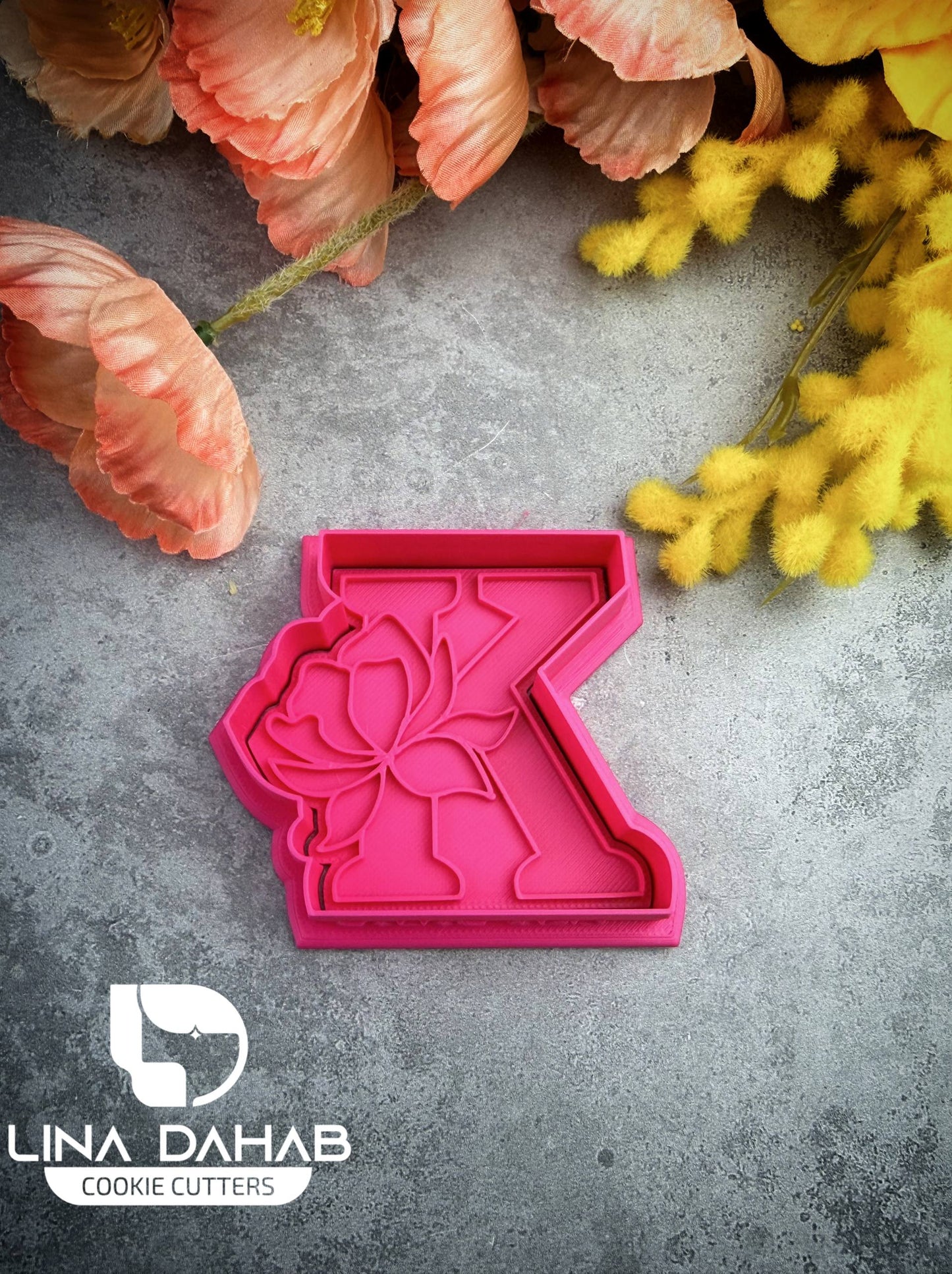 Letter K Cookie Cutter With Stamp