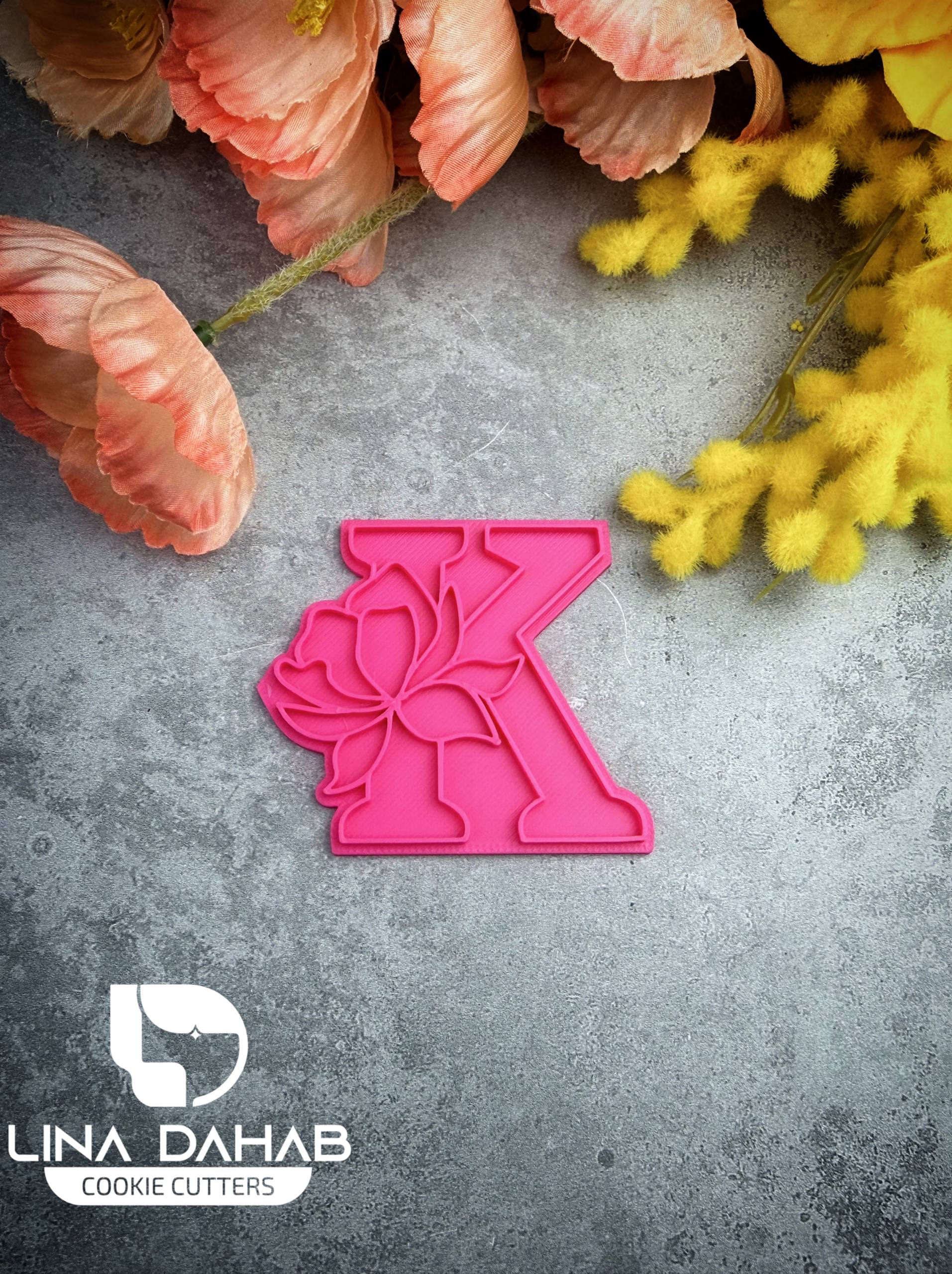 Letter K Cookie Cutter With Stamp