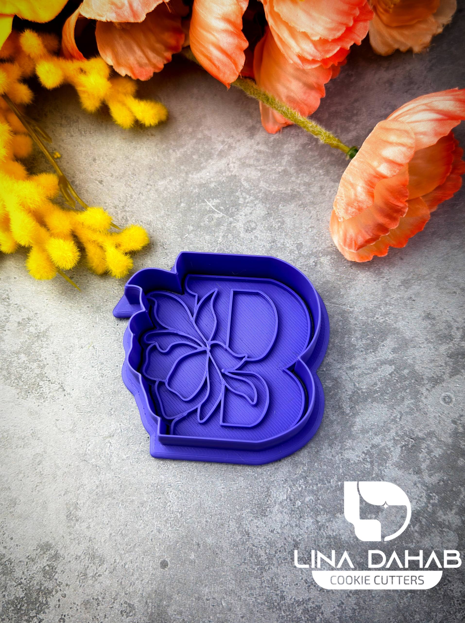 Letter B Cookie Cutter With Stamp