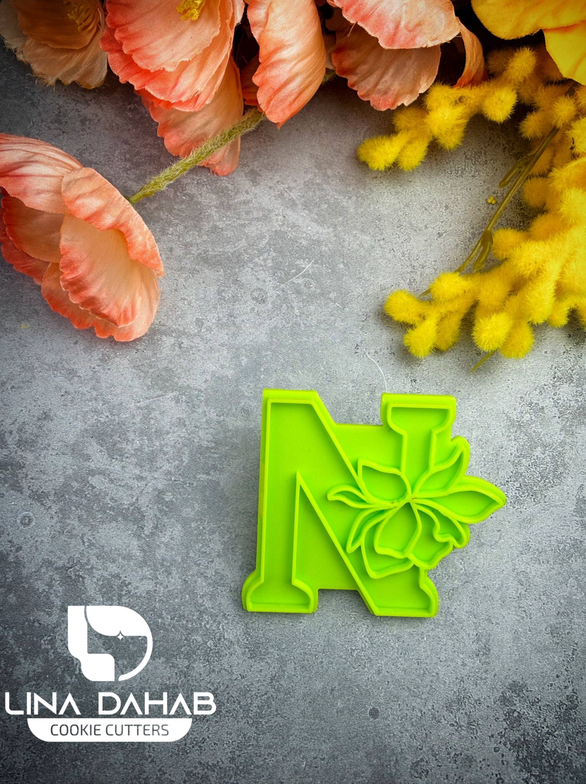 Letter N Cookie Cutter With Stamp

