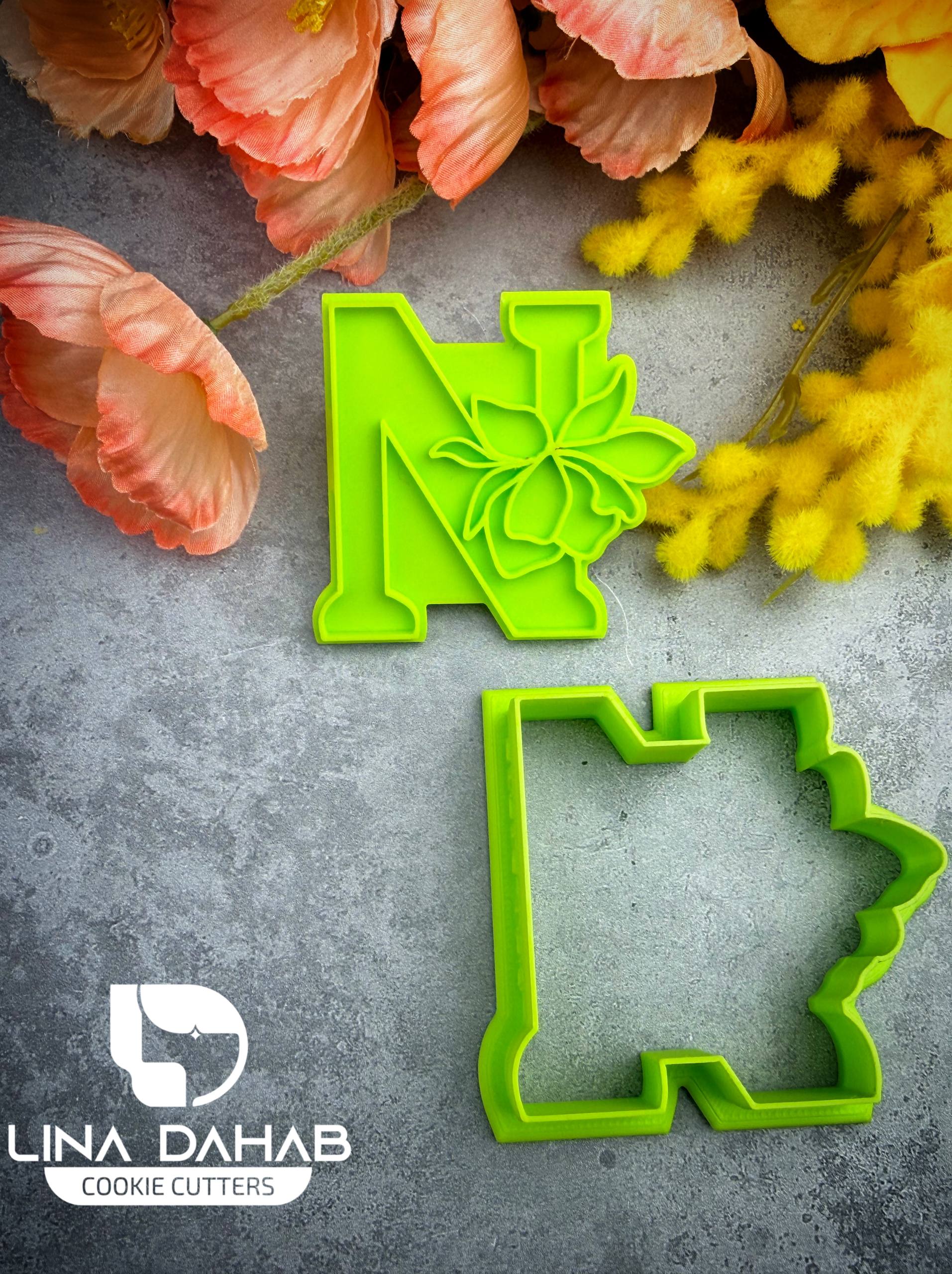 Letter N Cookie Cutter With Stamp
