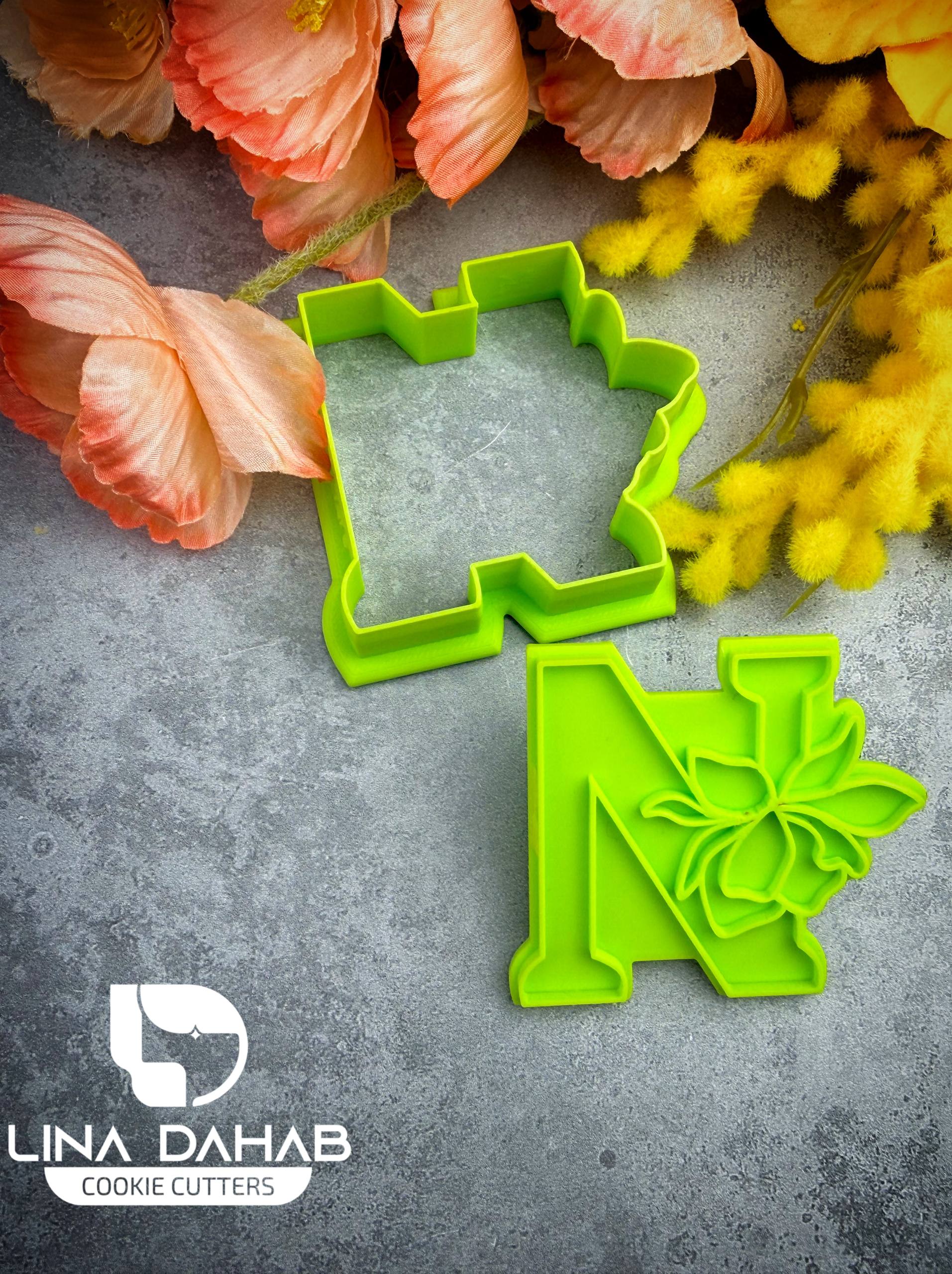 Letter N Cookie Cutter With Stamp
