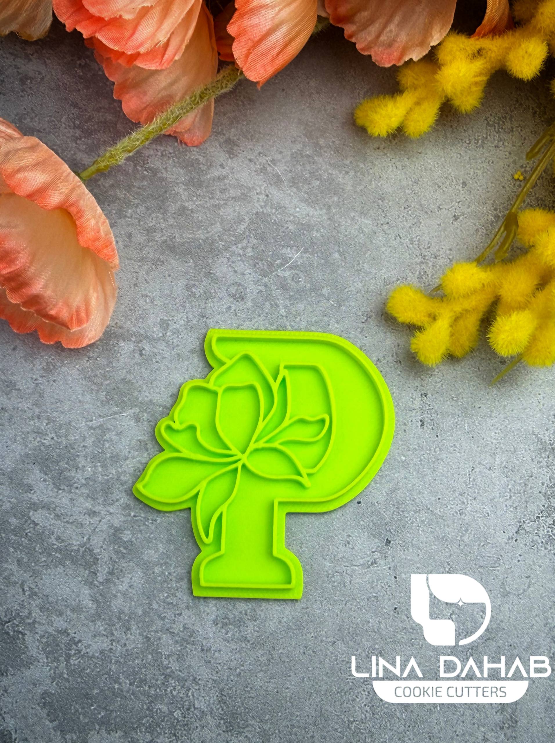 Letter P Cookie Cutter With Stamp