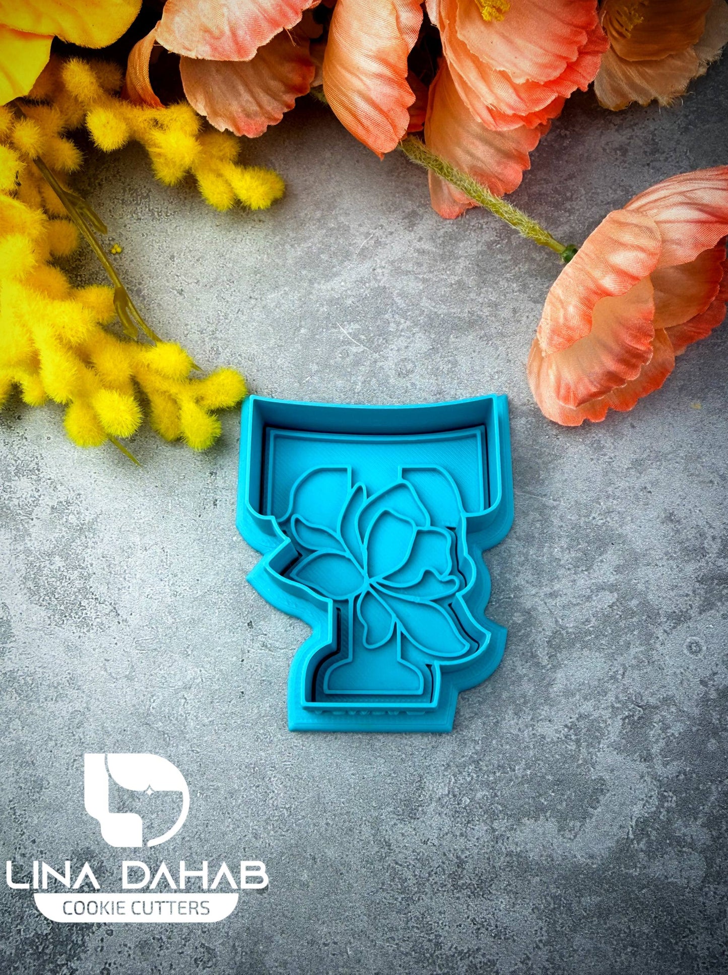 Letter T Cookie Cutter With Stamp