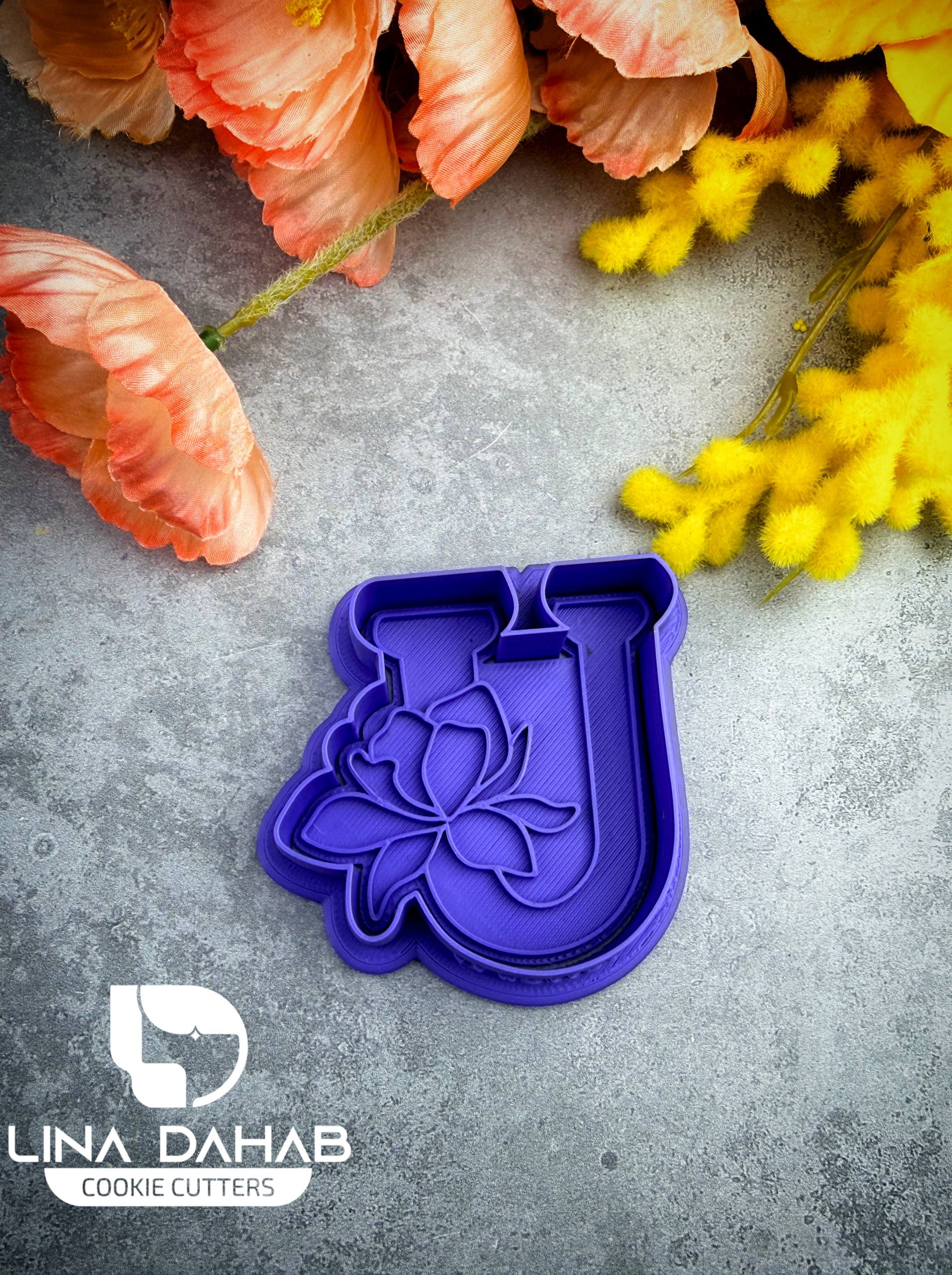 Letter U Cookie Cutter With Stamp