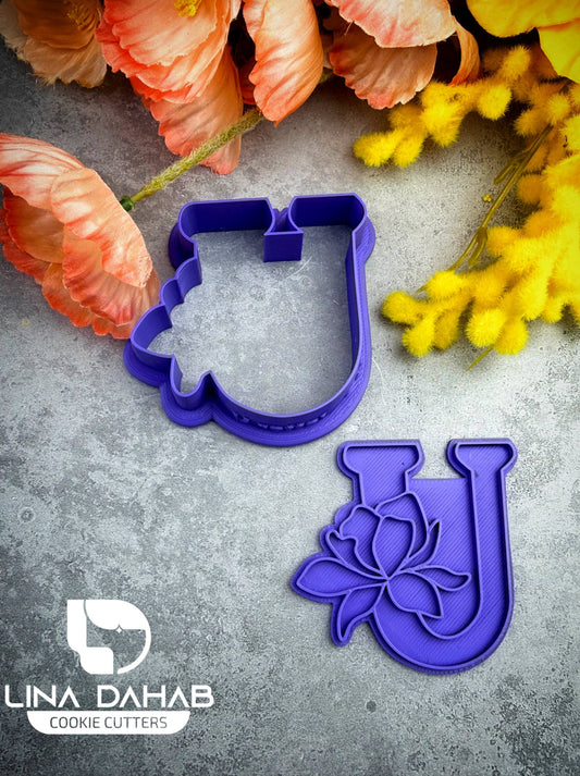 Letter U Cookie Cutter With Stamp