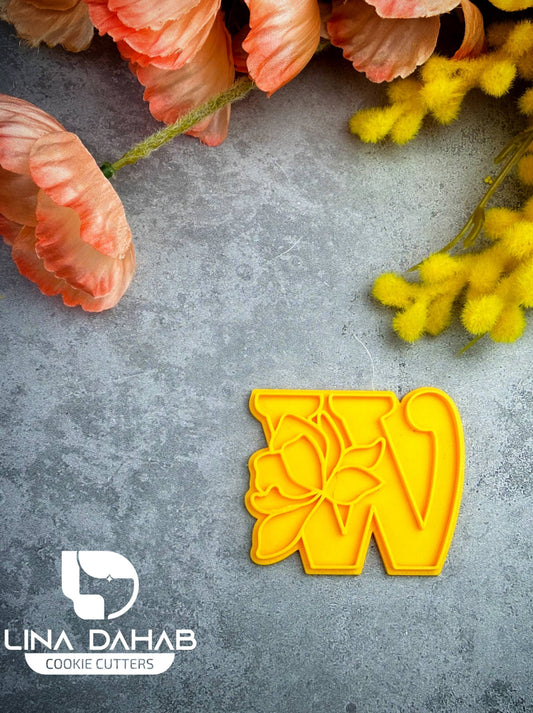 Letter W Cookie Cutter With Stamp