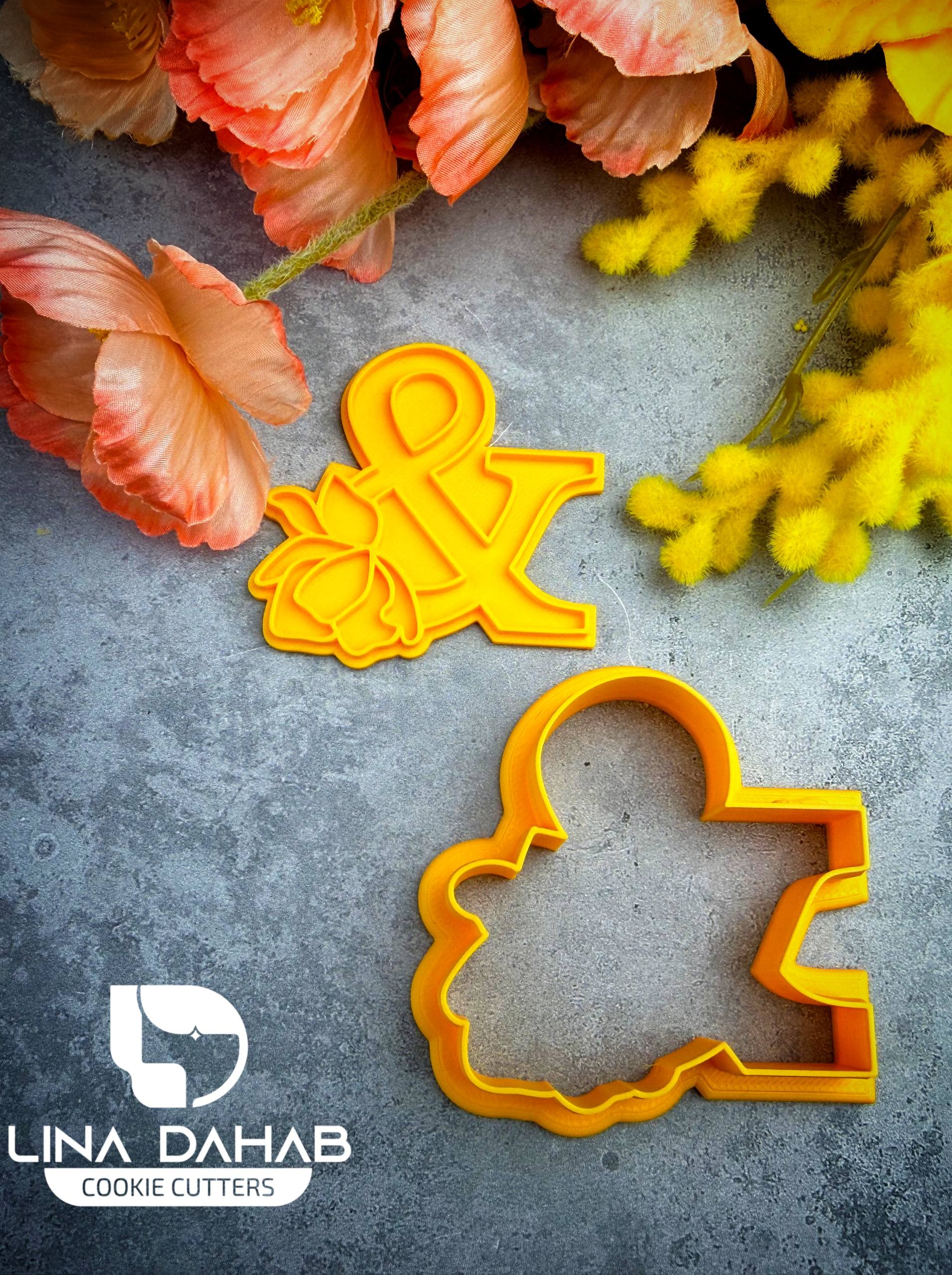 Ampersand (&) cookie cutter and stamp